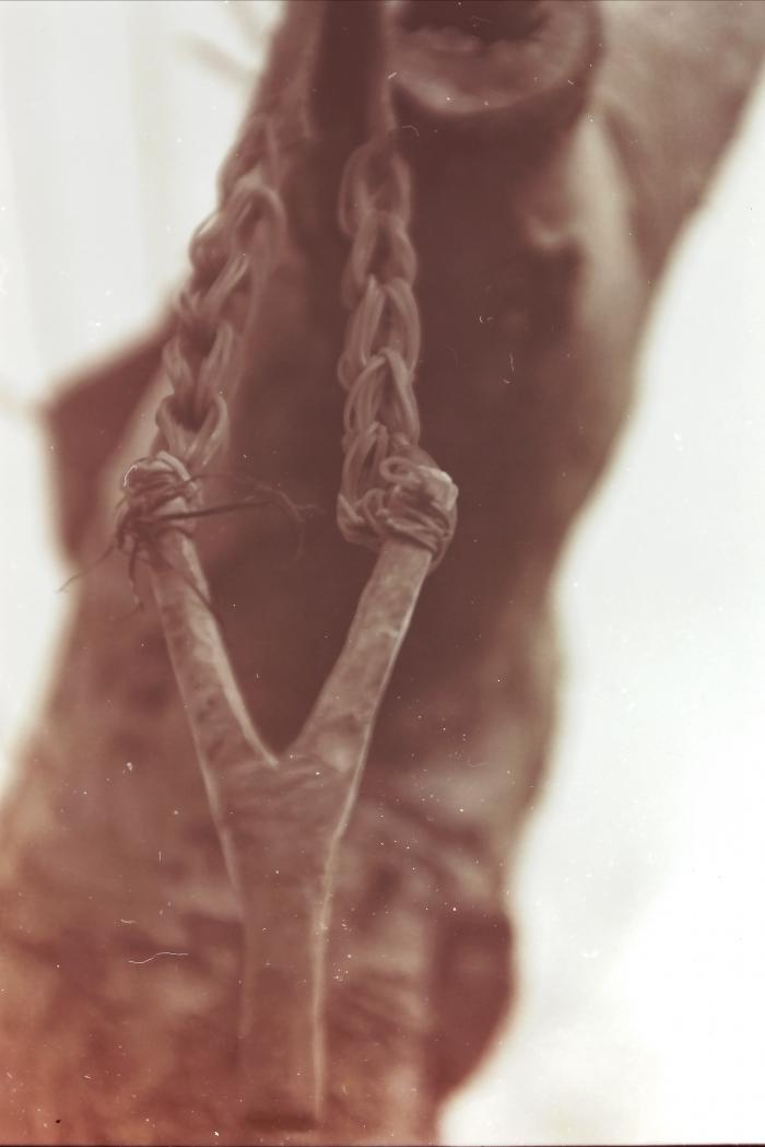 The Sling of Shaheed Samer Eweissi Displayed at the '100 Shaheeds - 100 Lives' Exhibition, Feb 2001