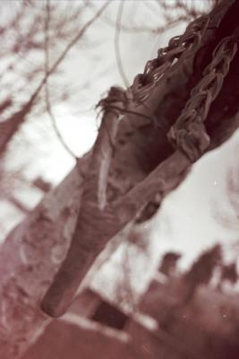 The Sling of Shaheed Samer Eweissi Displayed at the '100 Shaheeds - 100 Lives' Exhibition, Feb 2001