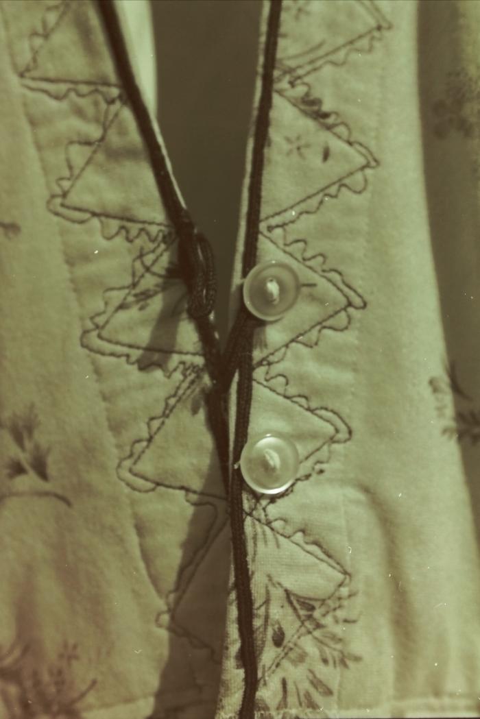 A dress belonging to Shaheeda Khadra Abu Salame, from the '100 Shaheed - 100 Lives' Exhibition, February 2001