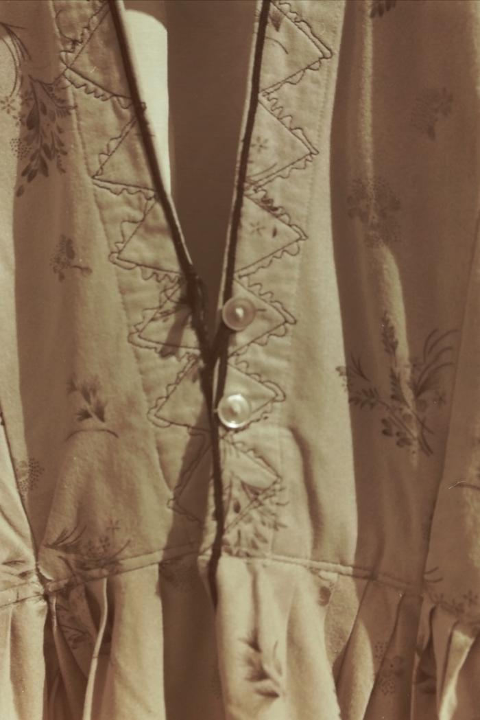 A dress belonging to Shaheeda Khadra Abu Salame, from the '100 Shaheed - 100 Lives' Exhibition, February 2001