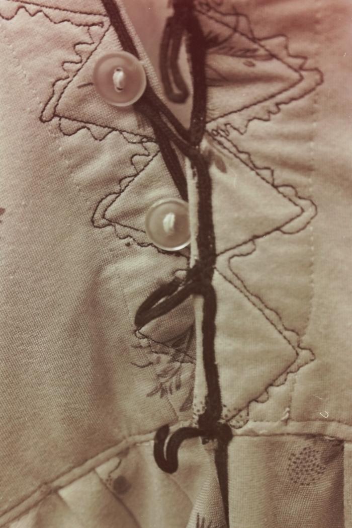 A dress belonging to Shaheeda Khadra Abu Salame, from the '100 Shaheed - 100 Lives' Exhibition, February 2001