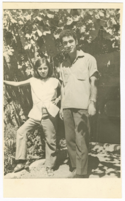 Ahmad and Amal al-Qasim in Their House Garden, Jerusalem, 1970-1975