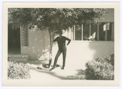 Ali al-Qasim in front of the Teachers