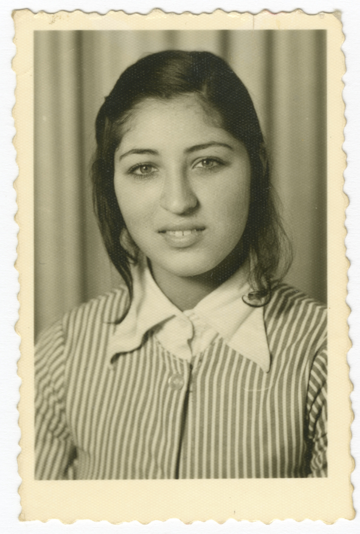 Amal al-Qasim in Her School Uniform, Jerusalem, 1972-1973