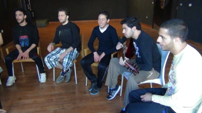 Vocals training for the students of the Drama Academy affiliated with Al-Kasaba Theatre in 2014