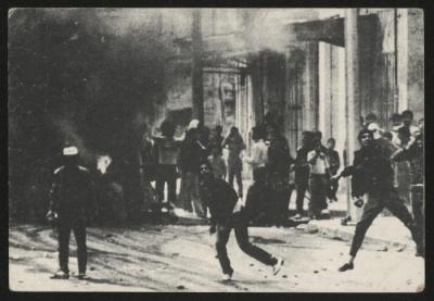"Victory for the Heros of Stones", postcard, 1988