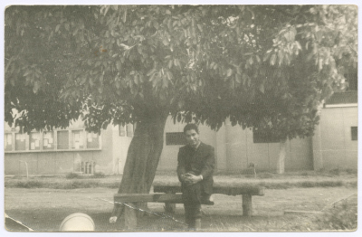 Ali al-Qasim Sitting in front of His College, 2 May 1968