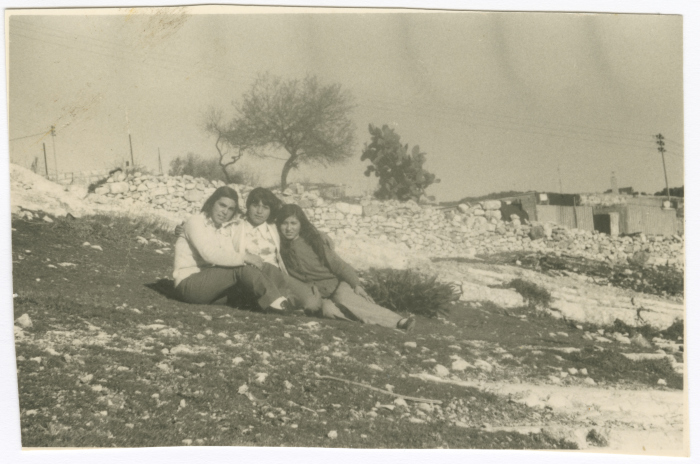 Amal al-Qasim with Her Friend in Nature, Jerusalem, 1965-1969