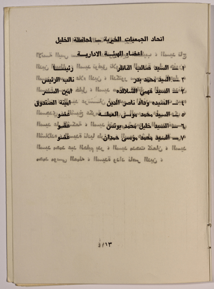 The programme of the First Palestinian Social Conference in 1979