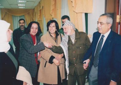 Palestinian Women Delegation Meet Yasser Arafat, Ramallah, 2003