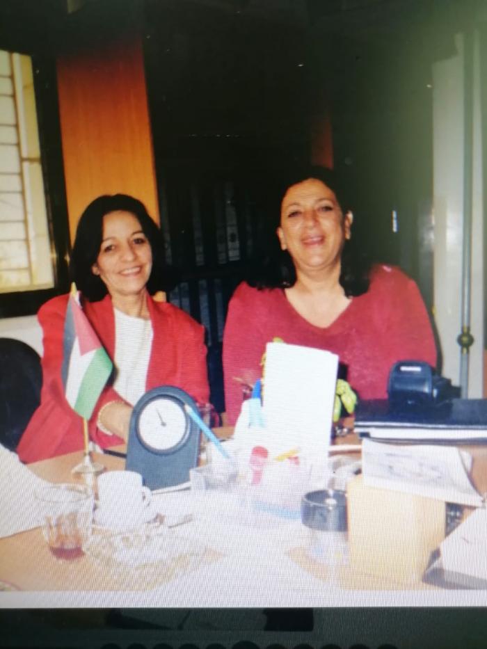 Feryal Salem and Khadija Habashna at one of the conferences