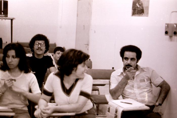 صورة من إحدى محاضرات مؤسسة السينما الفلسطينية، بيروت
