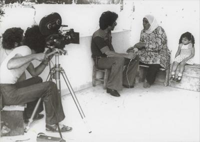 Photograph taken during an Interview with a displaced woman from Tel Al-Zaatar, Beirut,1976-1979