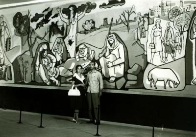 The artist Mahmoud Hammad and his wife, Derrieh Fakhoury, Damascus, 1969