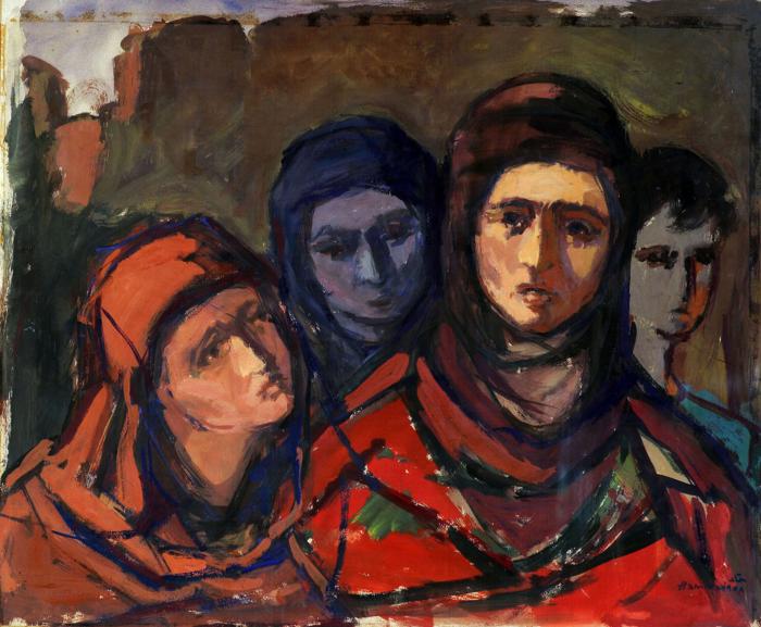 صورة لعمل للفنان محمود حماد، دمشق، 1958