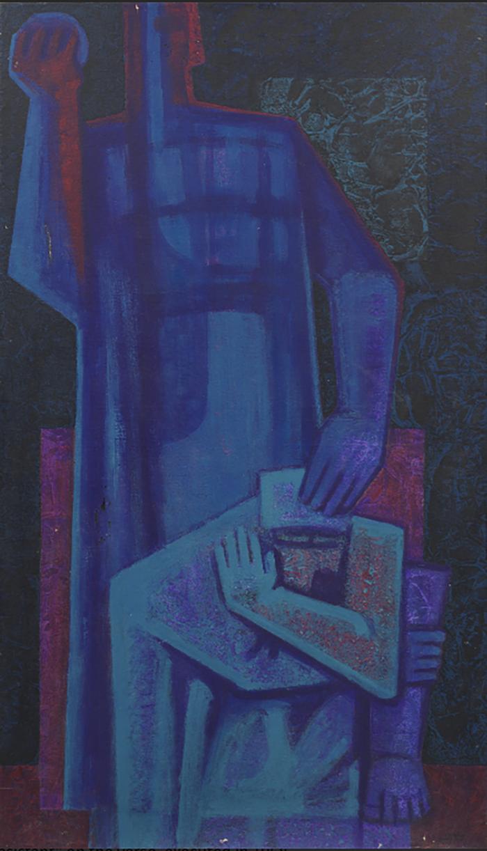A photograph of an artwork designed by the artist Mahmoud Hammad, Damascus, 1968