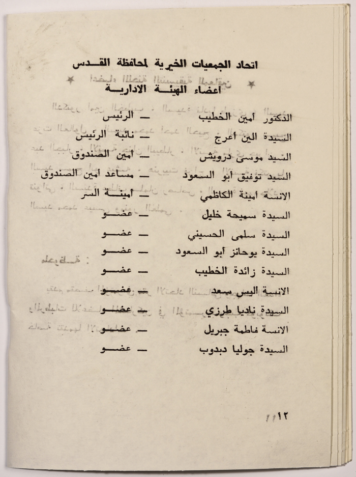 The programme of the Second Palestinian Social Conference for People with Disabilities in 1981