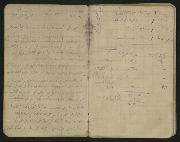 دفتر ملاحظات وحسابات لرشيد الحاج إبراهيم، حيفا،  1917