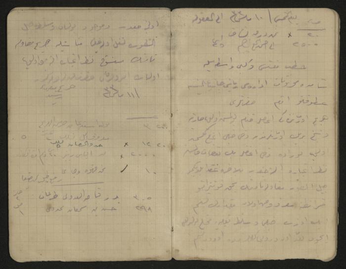 دفتر ملاحظات وحسابات لرشيد الحاج إبراهيم، حيفا،  1917