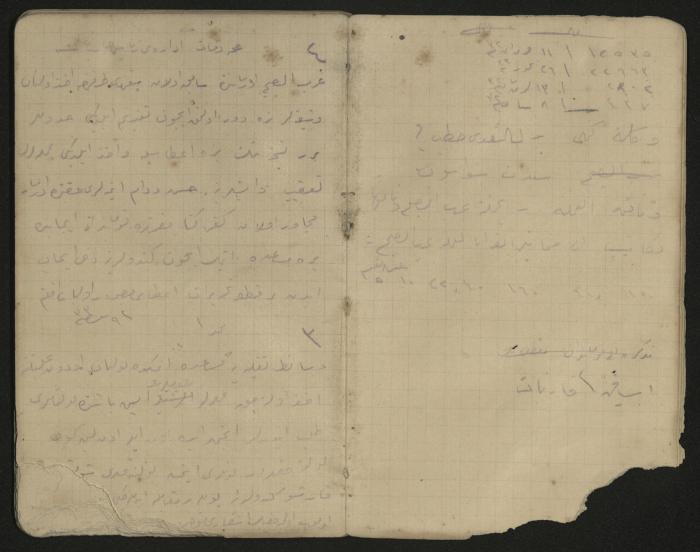 دفتر ملاحظات وحسابات لرشيد الحاج إبراهيم، حيفا،  1917