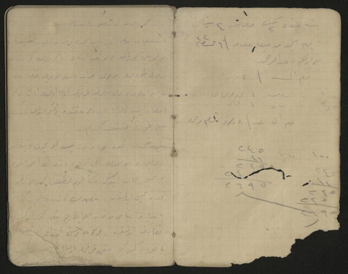 دفتر ملاحظات وحسابات لرشيد الحاج إبراهيم، حيفا،  1917