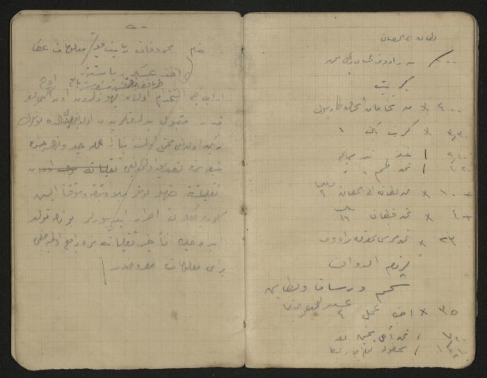 دفتر ملاحظات وحسابات لرشيد الحاج إبراهيم، حيفا،  1917