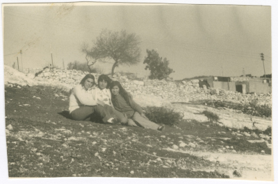 Amal al-Qasim with Her Friend in Nature, Jerusalem, 1965-1969