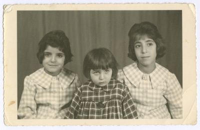 Sisters Amal, Amna and Hanan al-Qasim, Jerusalem, 25 October 1962