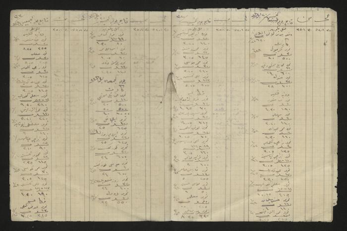 A ledger in Ottoman, 1917