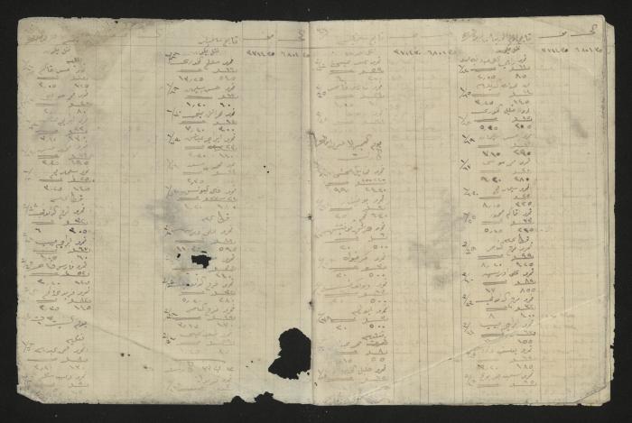 A ledger in Ottoman, 1917
