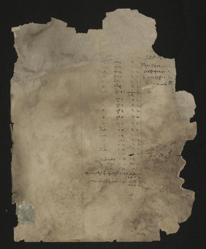 A piece of paper written on it a bread related account, 1910-1920