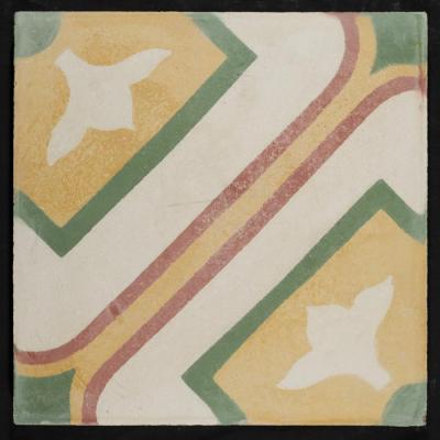 بلاطة إسمنتية ملونة والقالب المستخدم لصناعتها، ثلاثينيات القرن العشرين