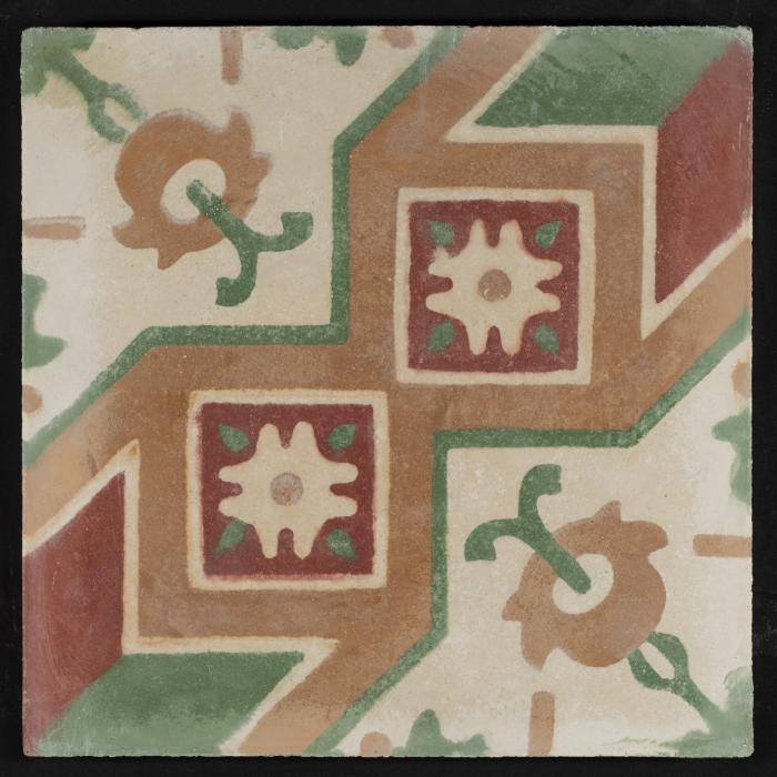 A Coloured Cement Tile and the Mold Used to Manufacture It, 1920s