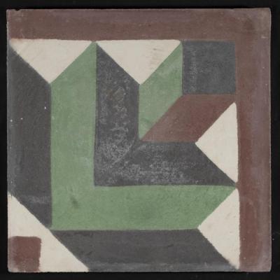 A Coloured Cement Tile and the Mold Used to Manufacture It, 