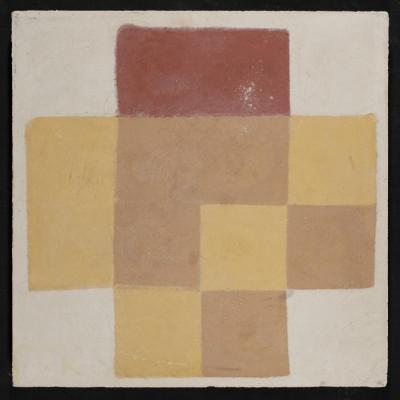 A Coloured Cement Tile and the Mold Used to Manufacture It, 1930s