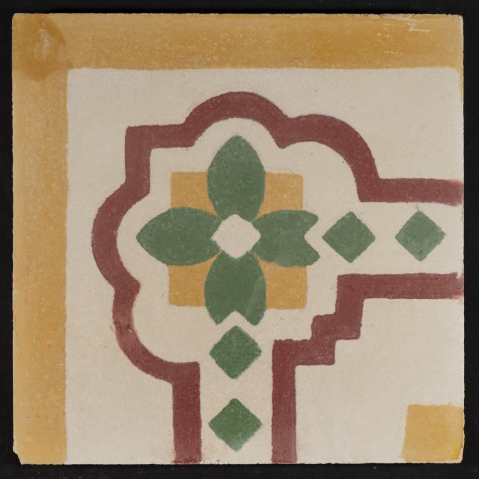A Coloured Cement Tile and the Mold Used to Manufacture It, the 