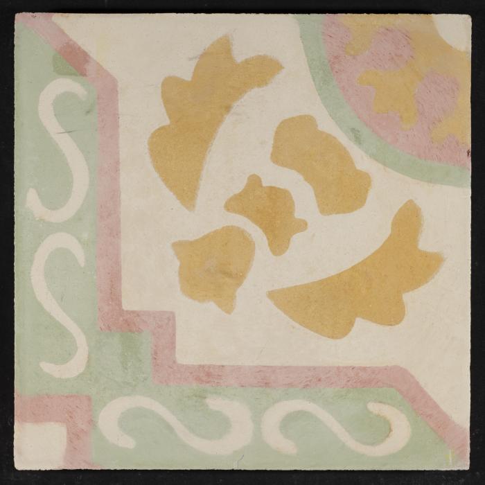 بلاطة إسمنتية ملونة والقالب المستخدم لصناعتها  