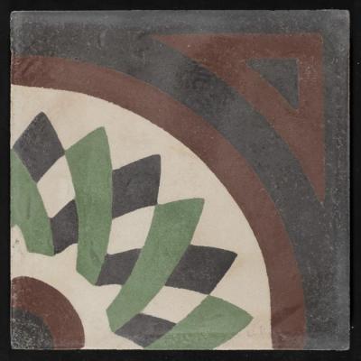A Coloured Cement Tile and the Mold Used to Manufacture It, the 