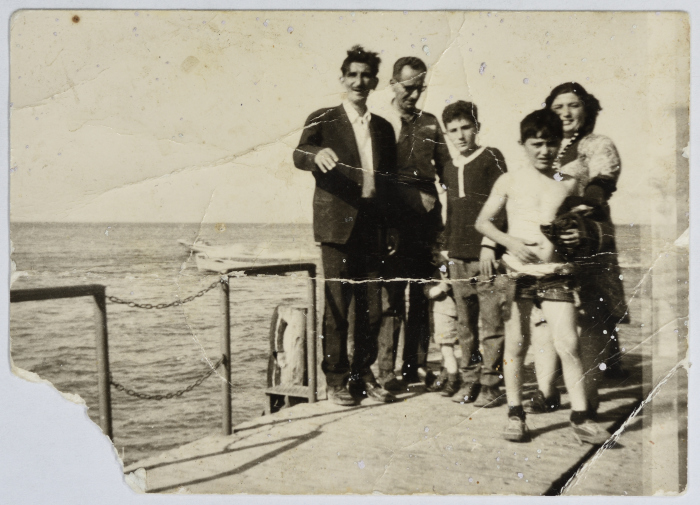 Omair Da'nah with his family at Sea of Galilee (Lake Tiberias) beach