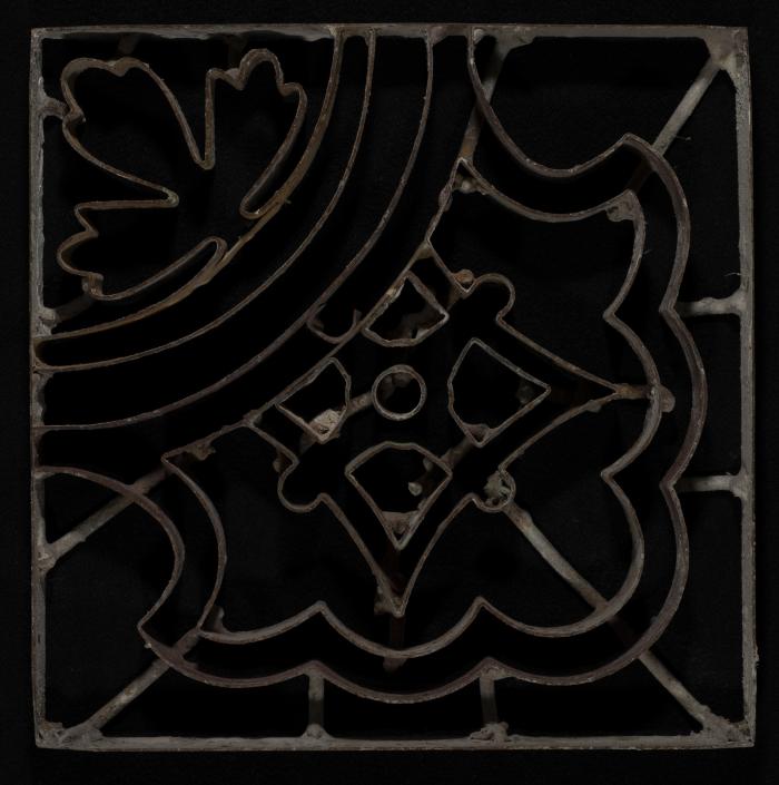 A Coloured Cement Tile and the Mold Used to Manufacture It, “Band Corner”