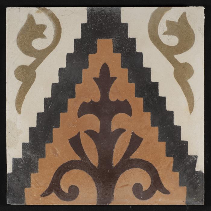 A Coloured Cement Tile and the Mold Used to Manufacture It, 