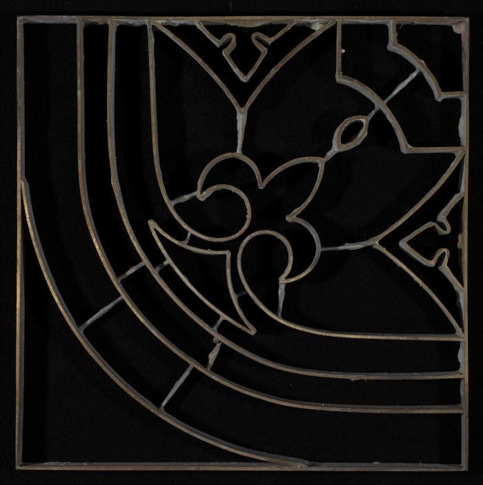 A Coloured Cement Tile and the Mold Used to Manufacture It, “Band Corner”