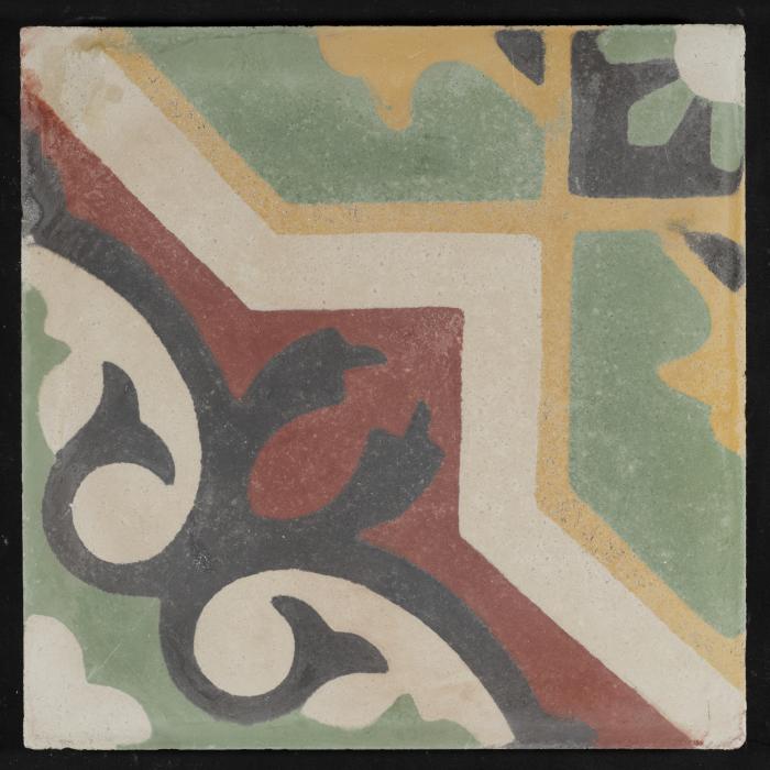 بلاطة إسمنتية ملونة والقالب المستخدم لصناعتها