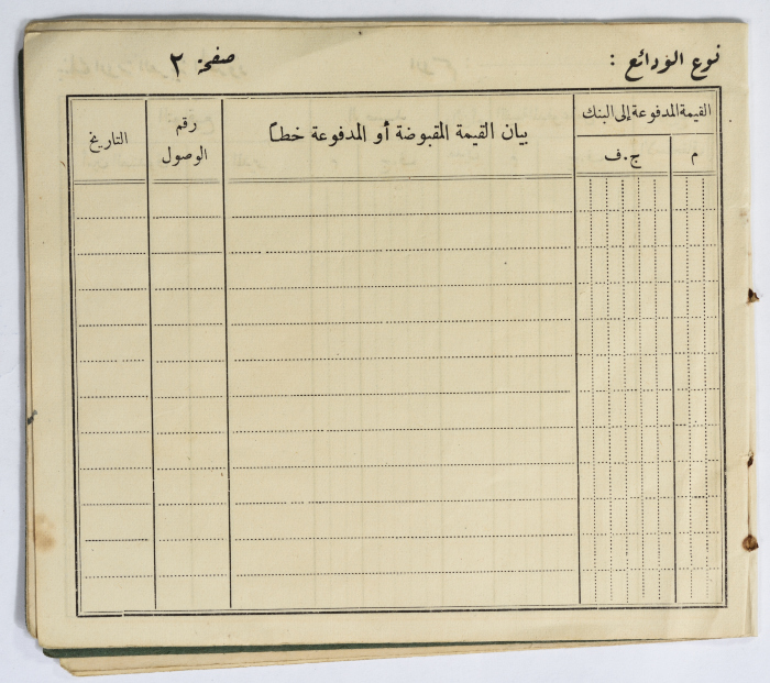 Amir Da'na's Trust Fund Record at the National Arab Bank Limited