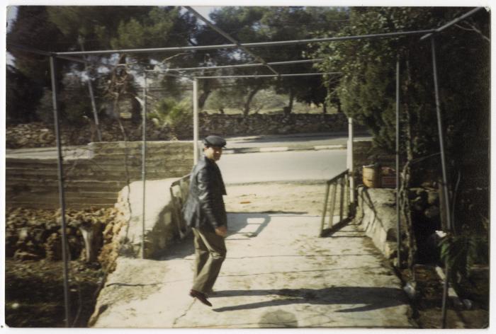 Tayseer Barakat in front of his House, Al-Bireh, 1980s