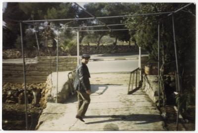 Tayseer Barakat in front of his House, Al-Bireh, 1980s
