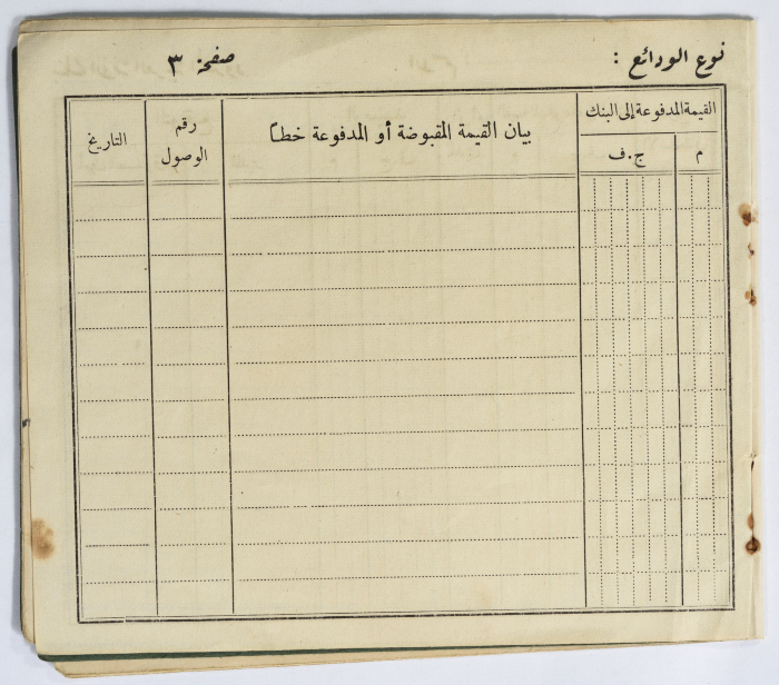 Amir Da'na's Trust Fund Record at the National Arab Bank Limited
