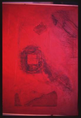 A photograph of an artwork designed by the artist Husni Radwan  