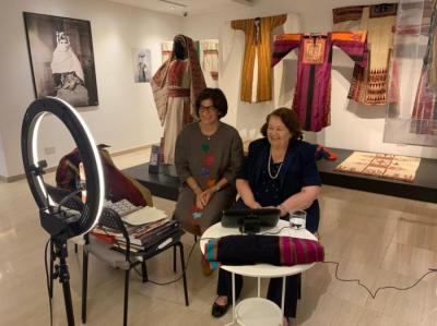 Widad Kawar and Salua Qadan at a Webinar, Amman, 2021