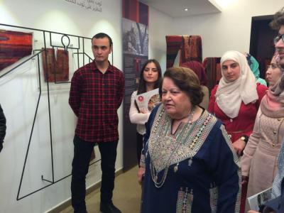Widad Kawar with Tiraz Museum Visitors, Amman, 2015